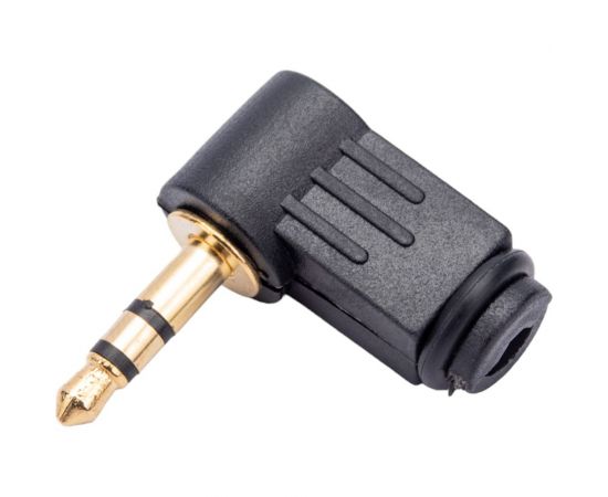 Разъем аудио Pro Legend 3.5мм штекер стерео угловой пластик на кабель, Gold PL2103 