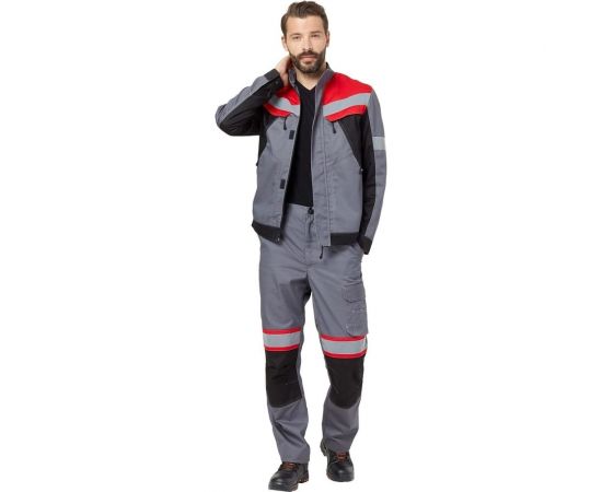 Костюм Эксперт Спецодежда Памир 1, серый/черный/красный, р. 52-54, рост 182-188 6446000053600 