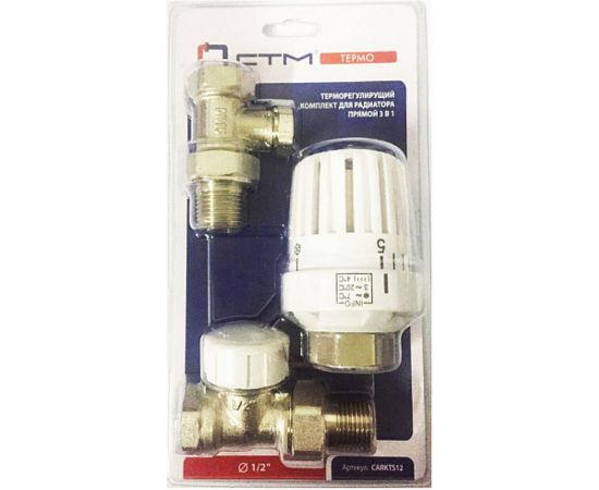 Термостатический комплект СТМ ТЕРМО для радиатора, прямой, в блистере, 1/2"" CARKTS12 