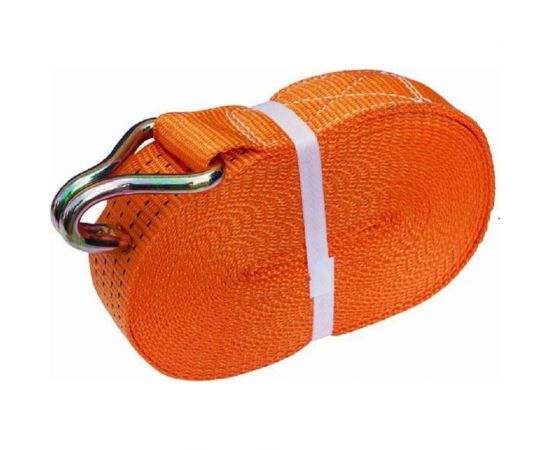 Стяжной ремень ТРАСТ 50 мм, длинная часть с крюком (оранжевый), 10000 мм 4687202684649 