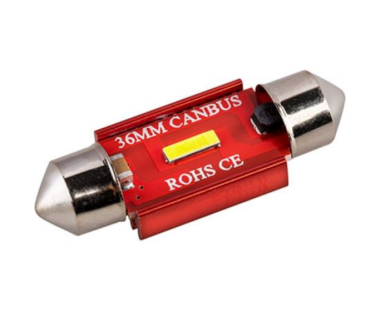 Автолампа SKYWAY диод, T11 (C5W), 12-24 В, 1 SMD диод, 1-конт., 36 мм S08202069 