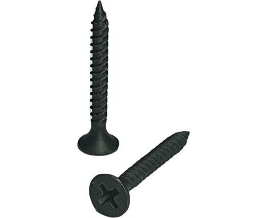 Усиленный черный саморез по дереву GSMETZ 3.5x25 мм, фосфатированный, 10 кг, 6666 шт., ph2 1013525 