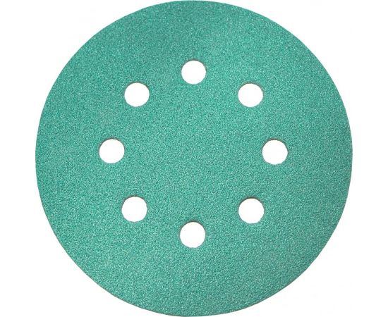 Круг абразивный на пленке GREEN (100 шт; 125 мм; Р150; 8 отверстий) RADEX 612506 