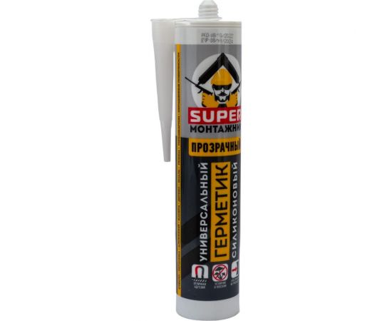 Герметик силиконовый универсальный SUPERМОНТАЖНИК прозрачный 240 мл SM24CUT – изображение 5
