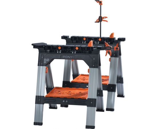 Козлы многофункциональные 2 шт +2 струбцины Pony Jorgensen 60400 – изображение 6