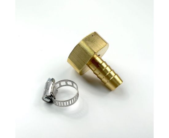 Наконечник латунный с подвижной гайкой внутренняя резьба 1/2 х елочка 10 мм + хомут Профитт 4823419 – изображение 6