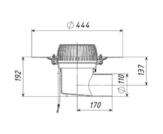 Кровельная воронка Татполимер ТП-64-Э горизонтальный выпуск 39840 – изображение 5