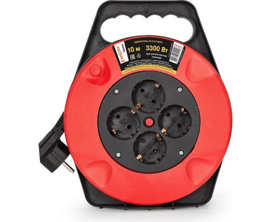 Удлинитель на катушке ExeGate Master ECS-1-1.5B 4 евро с заземлением 10м. защита от детей и перегрузки 3х1.5 286337 – изображение 3