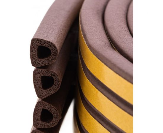 Резиновый уплотнитель СИБРТЕХ (12 м; профиль D; коричневый) 88910 – изображение 3