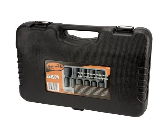 Набор головок ударных 1"" 11 шт., L=80 мм, пластиковый чемодан АвтоDело 40329 15164 – изображение 2
