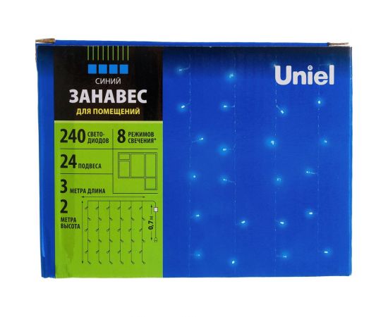 Светодиодный занавес Uniel ULD-C2030-240/DTA BLUE IP20 с контроллером, 3х2м, 7942 – изображение 4