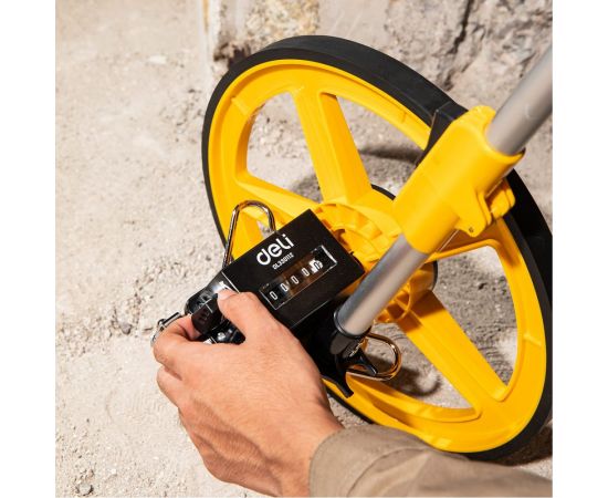 Измерительное колесо с механическим счетчиком DELI DL330112 300 мм, точность +/- 0.5, значение деления 0.1 мм, складная конструкция 104527 – изображение 5