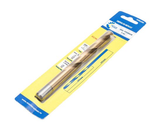 Сверло по металлу титановое HSS-TIN DIN-338 (12.5х101х151 мм) МастерАлмаз 10501559 – изображение 3