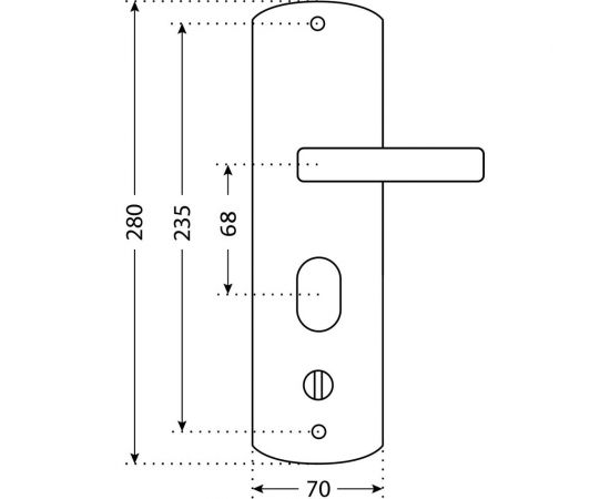 Универсальный комплект ручек для металлических дверей Аллюр (универсальный; левая) 5378 – изображение 2