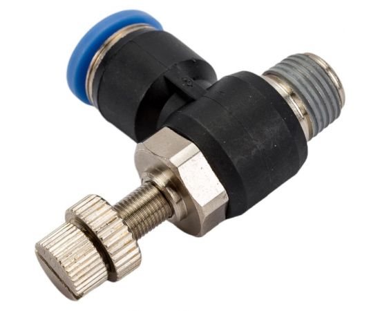 Фитинг-дроссель (пневмодроссель) угловой с наружной резьбой M1/8" SHPI SC 06-01 – изображение 5