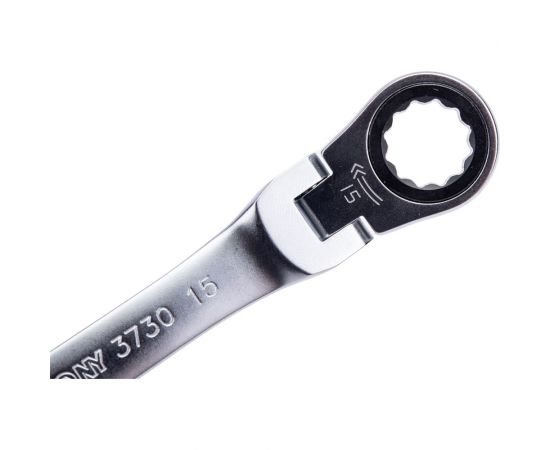Трещоточный комбинированный ключ с шарниром, 15 мм KING TONY 373015M – изображение 3