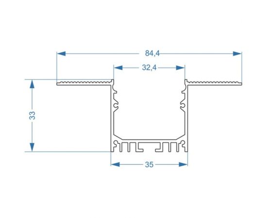 Алюминиевый профиль Ardylight под шпаклевку ALS-LINE 32 3.0 с экраном – изображение 2