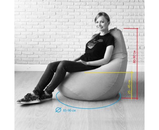Кресло-мешок Mypuff Груша, василек, размер стандарт, оксфорд b_171 – изображение 4