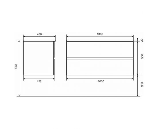 Тумба с раковиной для ванной uperwood Barsa_100 см, раковина белая, подвесная тумба белая/дуб сонома 293020535 – изображение 7