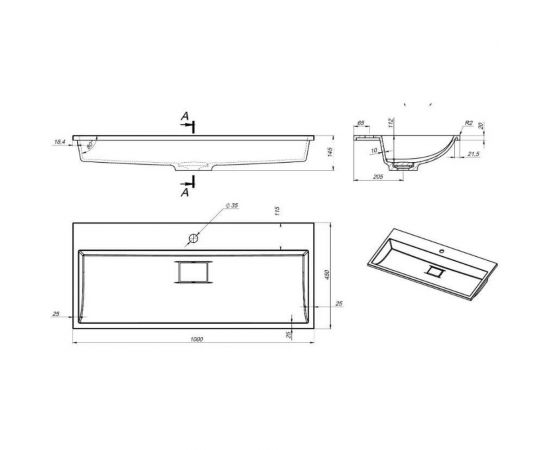 Тумба с раковиной для ванной uperwood Barsa_100 см, раковина белая, подвесная тумба белая/дуб сонома 293020535 – изображение 6