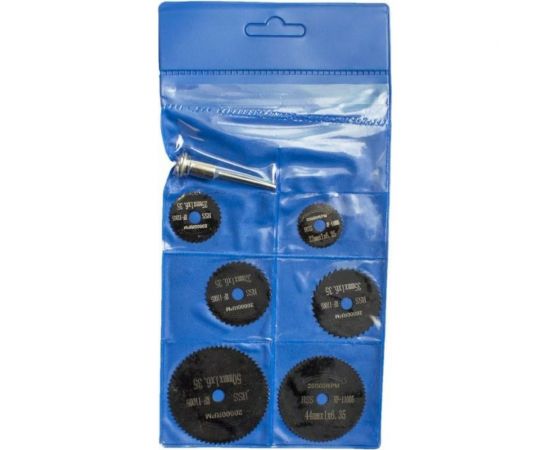 Набор кругов отрезных по металлу 7 предметов, 22-50 мм, HSS для дрели Rockforce RF-11004 