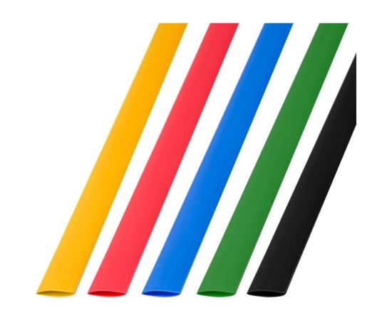 Набор термоусадочной трубки REXANT 10.0/5.0 мм, 1м, 5 цветов, 50 шт. 29-0160 