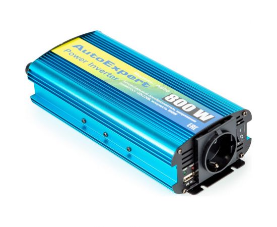 Автомобильный интвертер AutoExpert 800W, преобразователь напряжения с 12 на 220V A800 