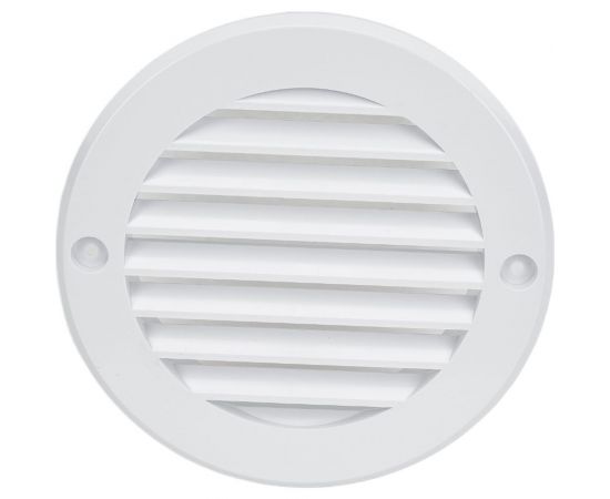 Решетка вентиляционная с фланцем, круглая, неразъемная, наклонные жалюзи A10RK 130 мм РемоКолор 52-0-130 