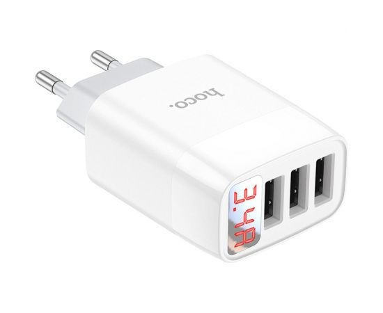 Зарядное устройство Hoco C93A, 3xUSB, 2.4А, белый, 6931474760593 