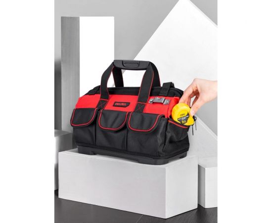 Сумка для инструментов с жестким пластиковым дном DELI dl430318 430x200x290 мм, 14 карманов, плечевой ремень, ткань Оксфорд 1680d 111106 – изображение 5