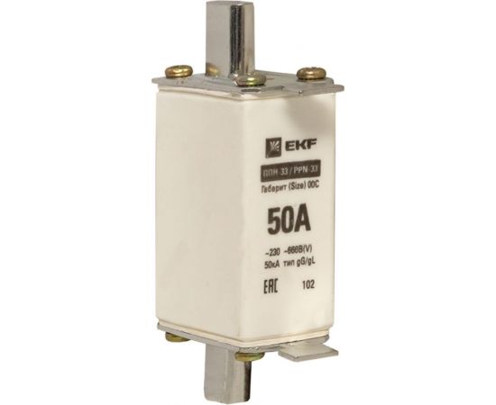 Плавкая вставка EKF ППН-33 100/50А габарит 00С fus-33/100/50 – изображение 5