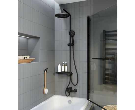 Душевой гарнитур IDDIS Ray с верхней лейкой, черный матовый RAYMS3Fi76 – изображение 6