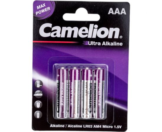 Батарейка Camelion Ultra BL-4 LR03 (LR03-BP4UT, 1.5В) 14985 – изображение 4