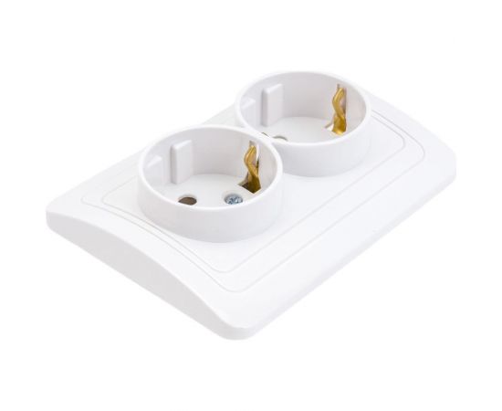 Розетка Smartbuy 2-местная с заземлением 16А белая, керамика Марс SBE-02w-16-S2-Z-c – изображение 5