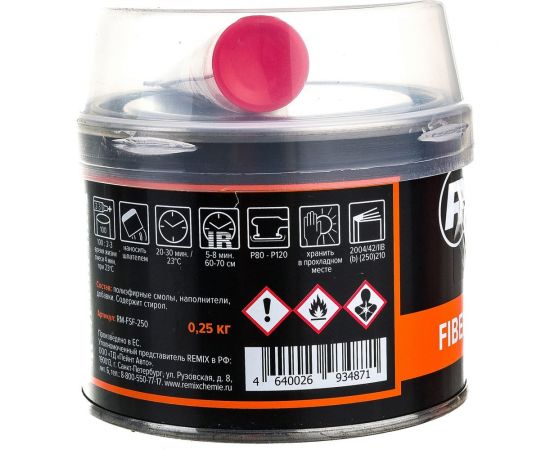 Полиэфирная шпатлевка со стекловолокном REMIX 2К 0,25 кг RM-FSF-250 – изображение 3