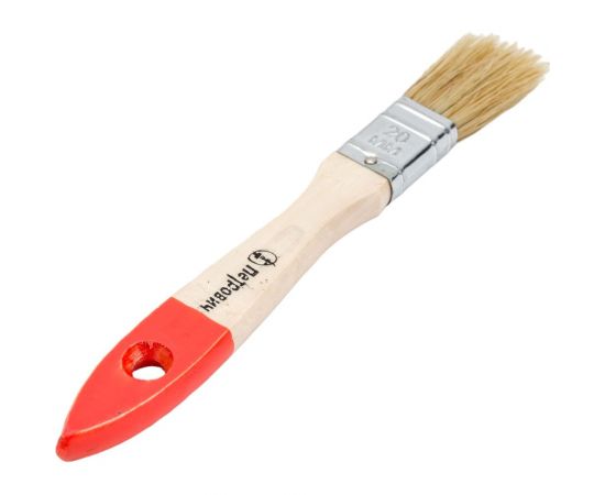Плоская кисть Петрович 20 мм, натуральная щетина, деревянная лакированная ручка 4100000193 – изображение 2