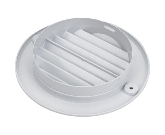 Решетка вентиляционная с фланцем, круглая, неразъемная, наклонные жалюзи A10RK 130 мм РемоКолор 52-0-130 – изображение 3