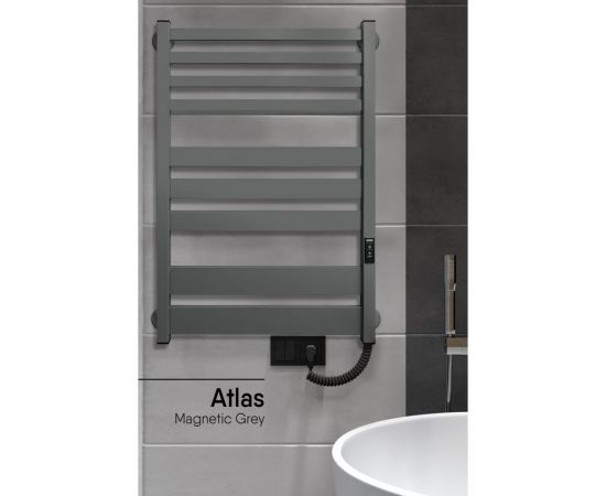 Полотенцесушитель INDIGO Atlas (electro) 80/50 таймер, скрытый монтаж, универсальное подключение R/L LСLATE80-50MGRt – изображение 2