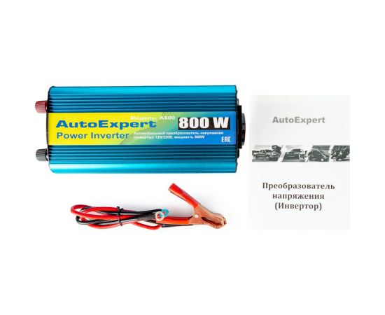 Автомобильный интвертер AutoExpert 800W, преобразователь напряжения с 12 на 220V A800 – изображение 5