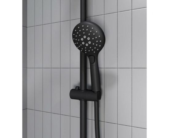 Душевой гарнитур IDDIS Ray с верхней лейкой, черный матовый RAYMS3Fi76 – изображение 3