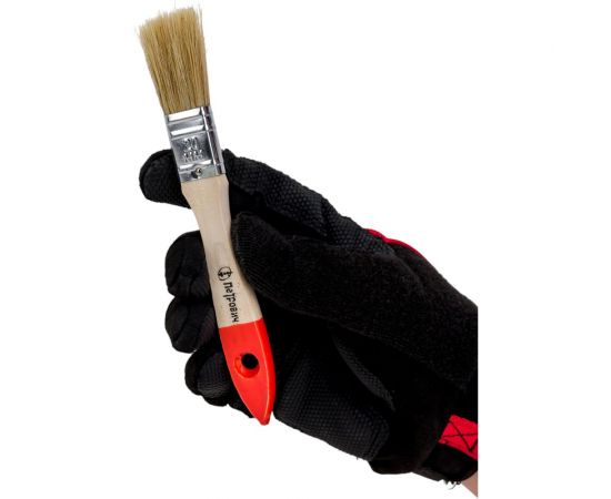 Плоская кисть Петрович 20 мм, натуральная щетина, деревянная лакированная ручка 4100000193 – изображение 4