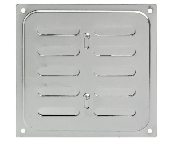 Решетка вентиляционная с заслонкой (160x160 мм; хром) Скобис Т816 