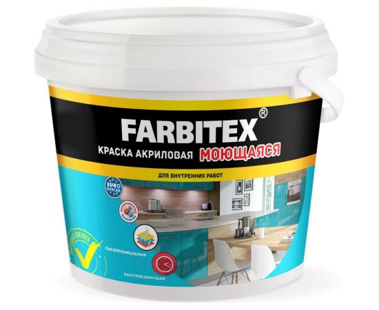 Акриловая краска FARBITEX (моющаяся; 6 кг) 4300004280 