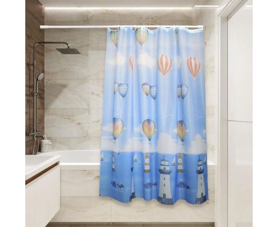 Штора для ванной Сантис peva pv-119 (маяк) 54 gsm 180x180 см 038706 