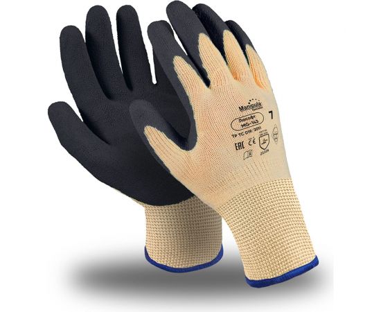 Перчатки Manipula Specialist ЛАСОФТ MG-143, полиэфир/латекс частичный, оверлок, бежевый Пер 743/11 