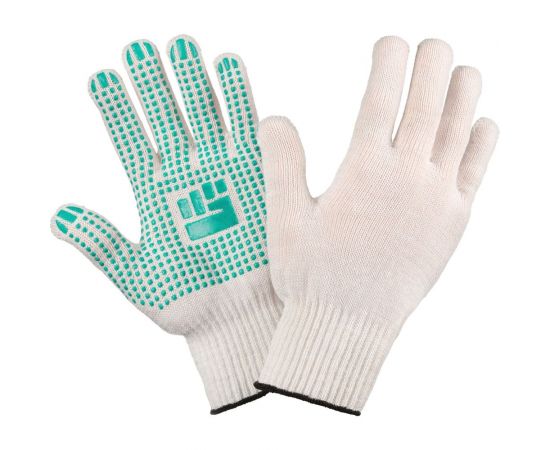 Трикотажные перчатки Фабрика перчаток, стандарт, с ПВХ, 10 класс, 5 нитей, белые, р.М 5-10-СТ-БЕЛ-(M) 