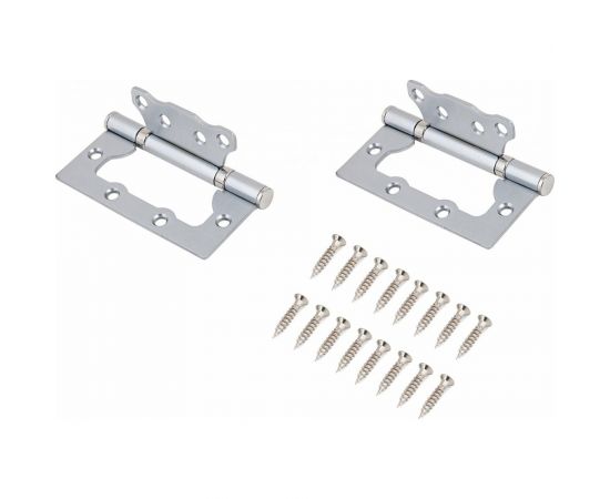 Накладная петля без врезки Аллюр 2BB SCP (100х75 мм; 2.5 мм; матовый хром; 2 шт; коробка) 7562 