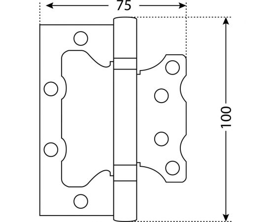 Накладная петля без врезки Аллюр 2BB SCP (100х75 мм; 2.5 мм; матовый хром; 2 шт; коробка) 7562 – изображение 2