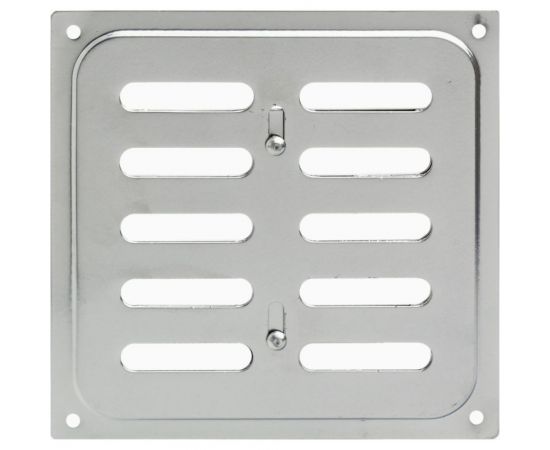 Решетка вентиляционная с заслонкой (160x160 мм; хром) Скобис Т816 – изображение 3