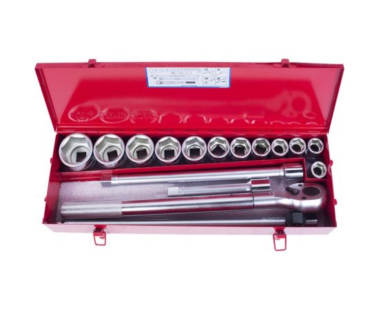 Набор торцевых головок с принадлежностями (3/4"", шестигранные, 21-50 мм, 16 предметов) KING TONY 6316MR – изображение 2